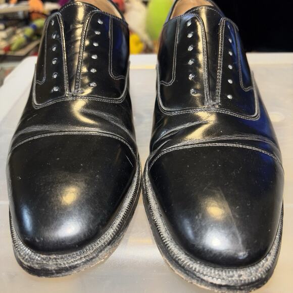Men\'s Cap Toe Oxfords Johnston Murphy Black Leather Shoes US Size 10 main image 9
